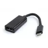 Gembird A-CM-DPF-01 USB-C-auf-DisplayPort-Adapter, 15 cm, schwarz