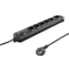 Überspannungsschutz Qoltec 50112 Schwarz 6 AC-Steckdosen 230V 3m