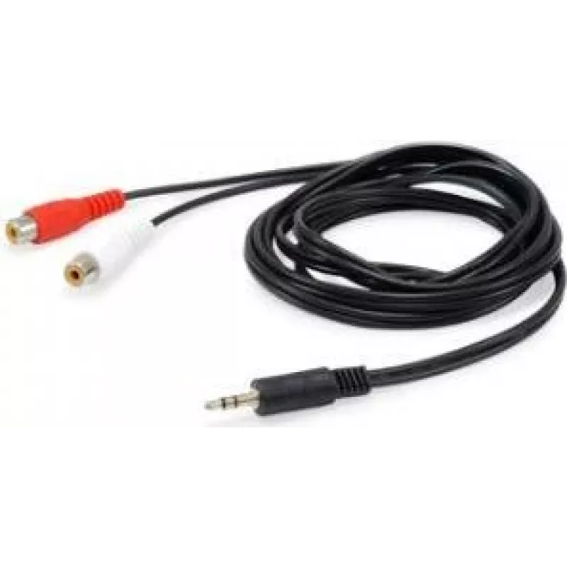 Equip 147093 Audiokabel, 2 x RCA-Buchse auf 3,5-mm-Stecker, 2,5 m, Schwarz