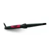 Esperanza SALMA EBL007 konischer Lockenstab, 13–25 mm Keramikzylinder, 25 W, 1,7 m Drehkabel, Schwarz/Pink