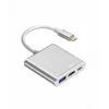 USB-C-Adapter-Hub TB AKTBXVAU3HMPDAV — 3-in-1: HDMI + USB-A + USB-C PD, Silber