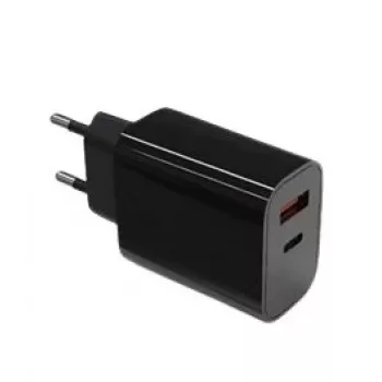 Wandladegerät 2x3A USB-C + USB-A Power Delivery schwarz