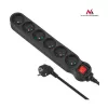 Power Extension Maclean MCE187 3m 6 AC Outlets Indoor Schwarz