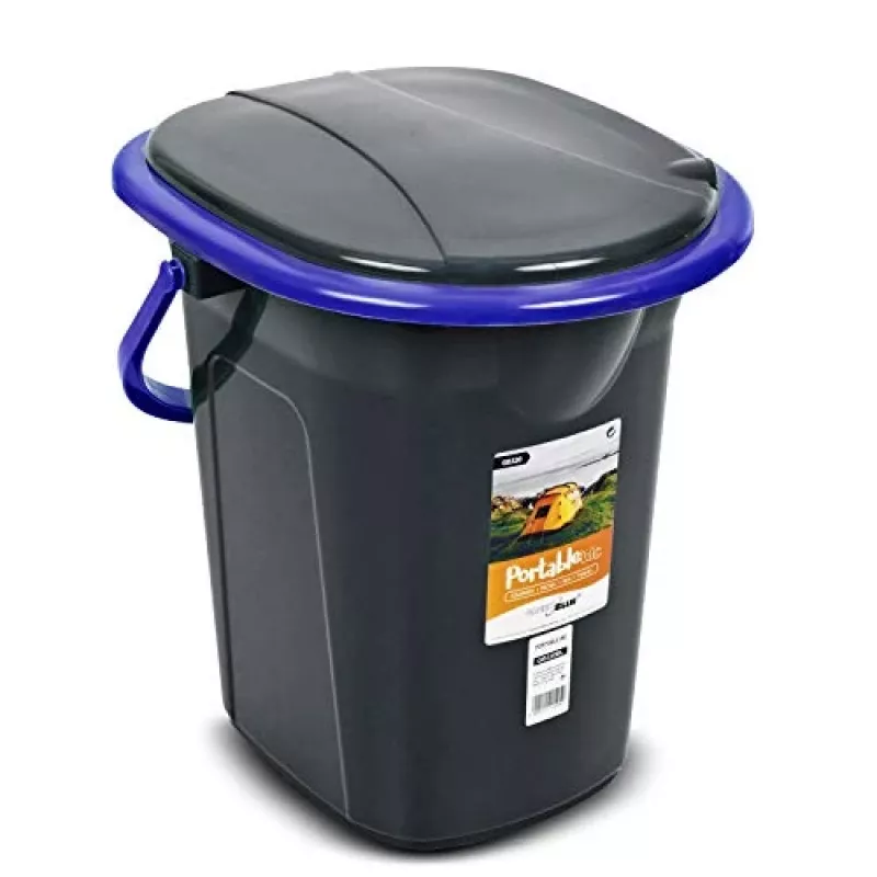 GreenBlue GB320BB tragbarer Camping-Toiletteneimer, 19 l, Schwarz/Marineblau