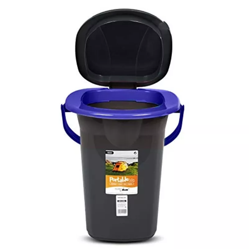 GreenBlue GB320BB tragbarer Camping-Toiletteneimer, 19 l, Schwarz/Marineblau