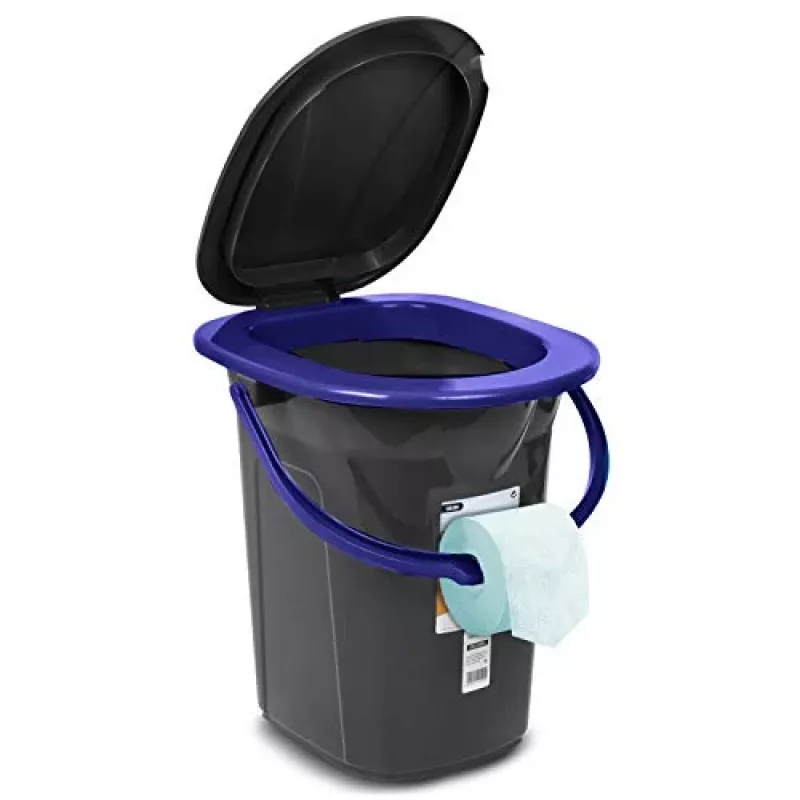 GreenBlue GB320BB tragbarer Camping-Toiletteneimer, 19 l, Schwarz/Marineblau