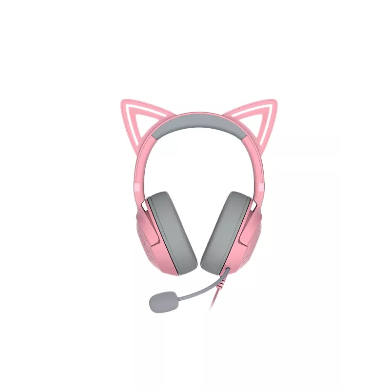 Razer Kraken Kitty V2 RZ04-04730200-R3M1 kabelgebundenes Gaming-Headset, USB-A, Mikrofon, 40-mm-Treiber, Quartz Pink