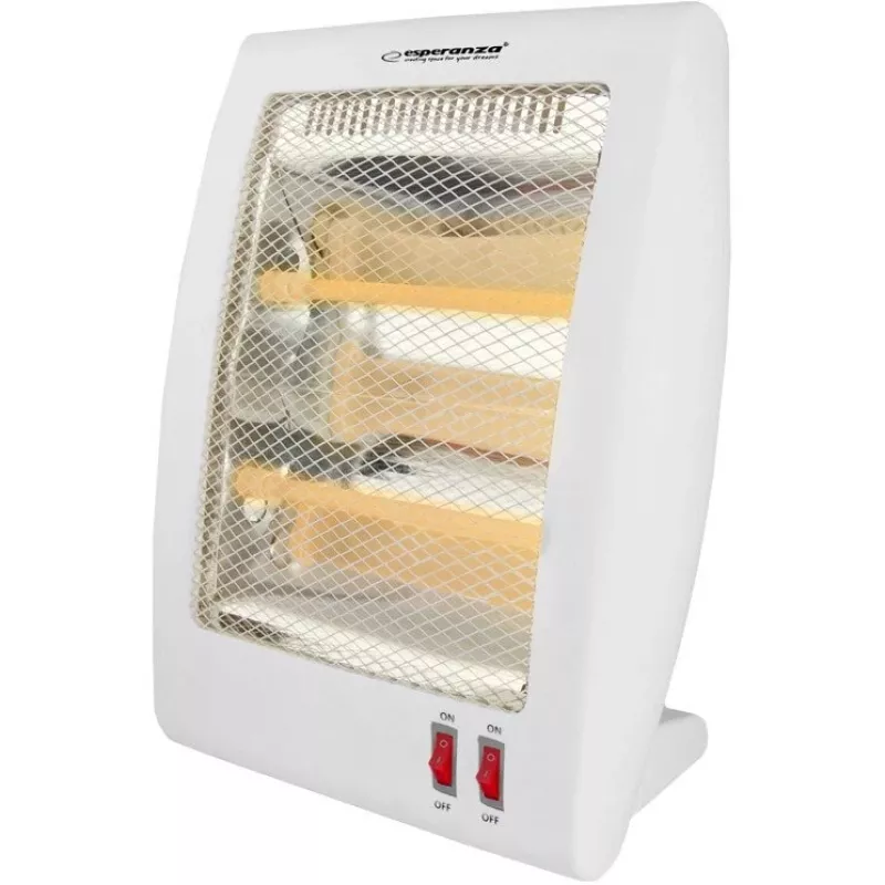 Quarz-Elektroheizlüfter ESPERANZA EHH010 400W/800W, weiß, 1,2 m Kabel, Tasten, einstellbarer Thermostat