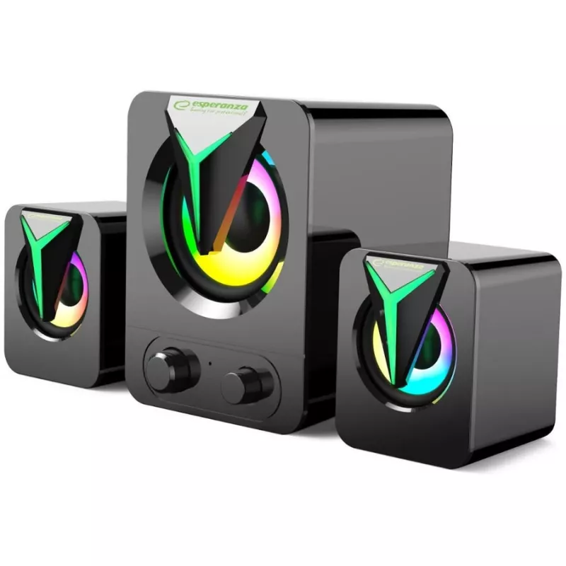 Esperanza EGS107 Lautsprecher 2.1 USB LED 5 W Schwarz
