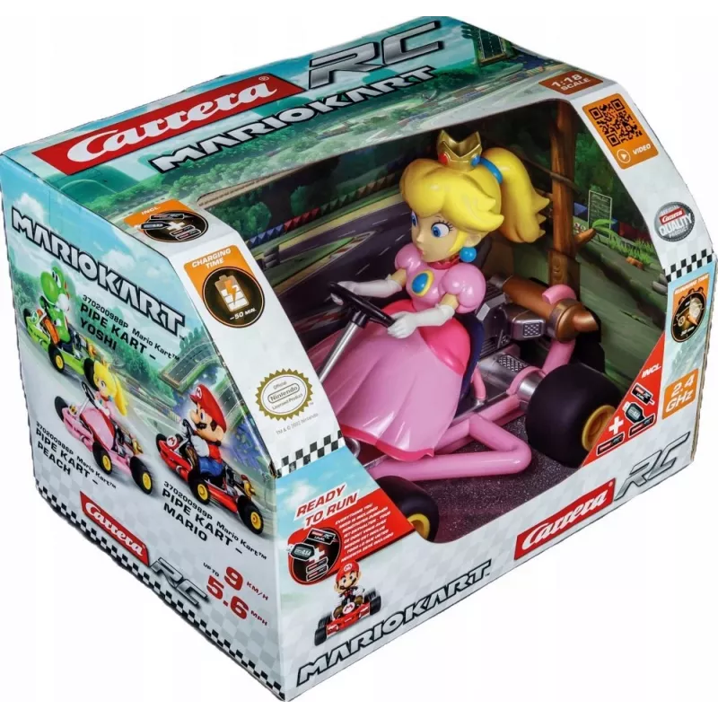 Carrera RC 370200986P Mario Kart Pipe Kart Peach, 2,4 GHz, 30 Min. Akkulaufzeit, ab 6 Jahren