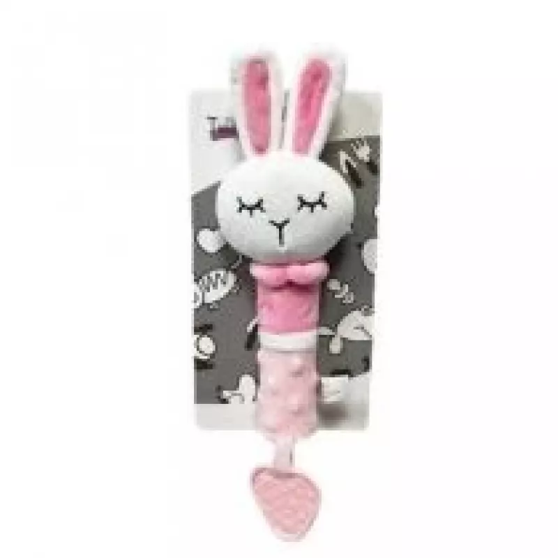Weiches Plüsch-Soundspielzeug TULILO Hase 17 cm – kuschelige Rassel für Säuglinge und Kleinkinder