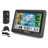 Hygrometer Thermometer GreenBlue GB540 — indoor 0–50°C / outdoor -20–65°C, DCF-Uhr, Außensensor 60 m, schwarz