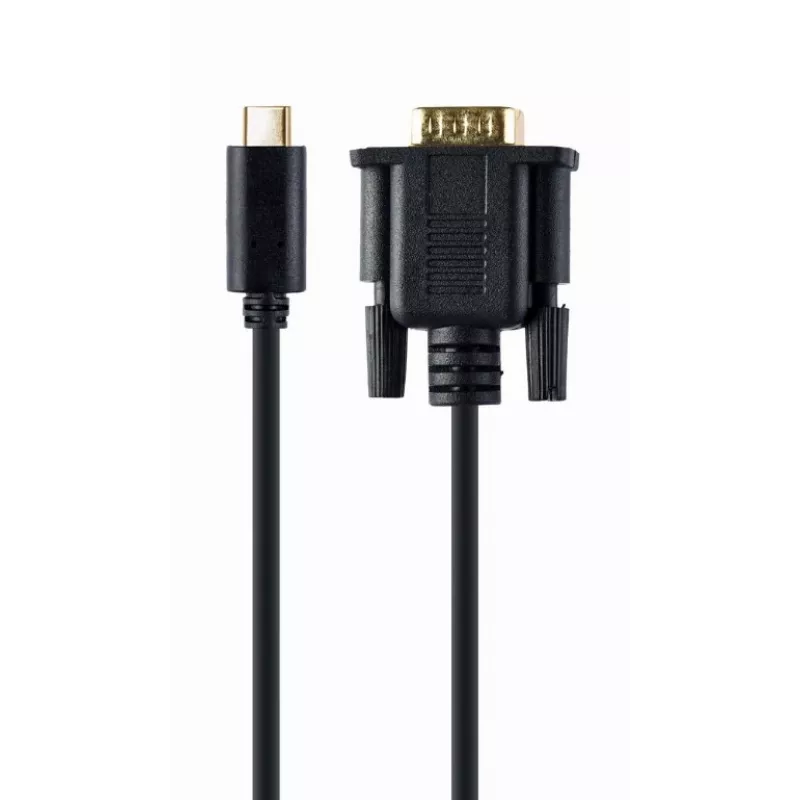 Gembird A-CM-VGAM-01 USB-C auf VGA-Stecker Adapterkabel, 1920x1080 60 Hz, 2 m, schwarz