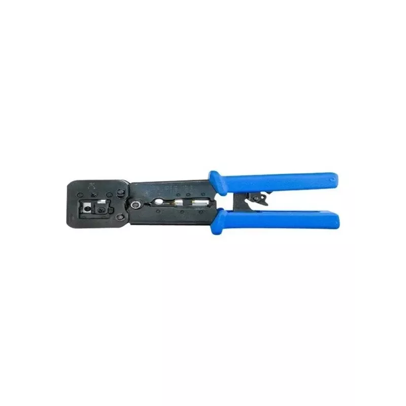Lanberg NT-0204 Crimpzange für RJ45-, RJ12-, RJ11-Durchgangsstecker, schwarz/blau