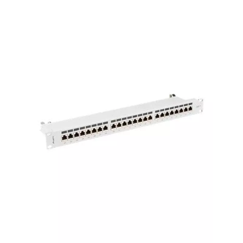 Lanberg PPS7-1024-S Patchpanel 19 Zoll 1U, 24 Ports, Cat7, FTP geschirmt, grau