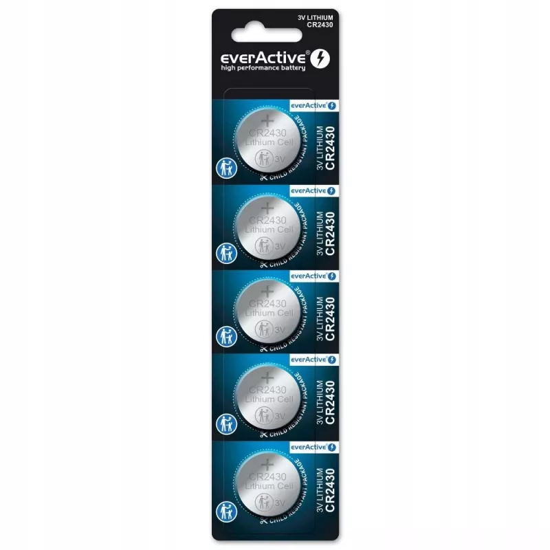 everActive CR2430 CR24305BL Lithium-Knopfzelle 3 V, 300 mAh, 5er-Pack