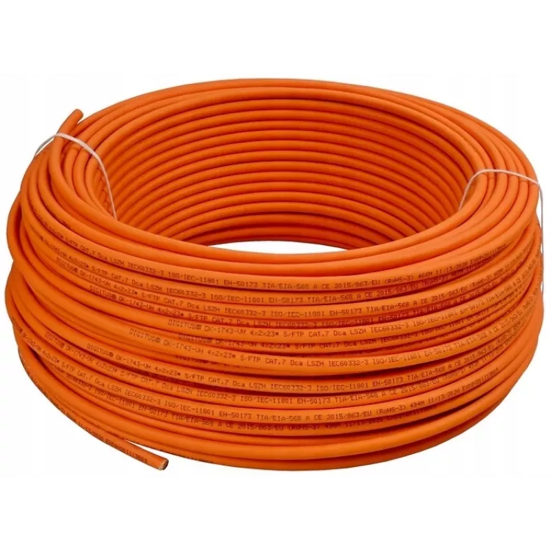 Digitus DK-1743-VH-05 Cat.7 S/FTP Installationskabel, Dca, AWG 23/1 Volldraht, LSOH, 50 m, Orange