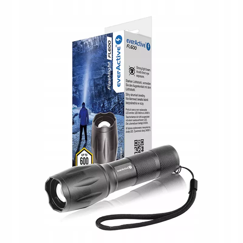 everActive FL600 LED-Taschenlampe, 600 lm, CREE XM-L2, 18650 / 3x AAA