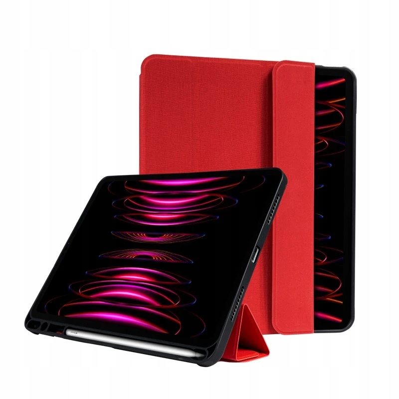 Crong FlexFolio CRG-FXF-IPD112-RED Folio-Hülle für iPad Air 11 M3 (2025)/M2 (2024), iPad Air 10.9 (5-4 Gen.), iPad Pro 11 (2022-2021), 27,7 cm (10,9″), mit Apple-Pencil-Halterung, rot