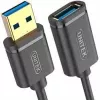 Unitek Y-C4030GBK USB-3.1-Gen-1-Verlängerungskabel, Typ A Stecker auf Buchse, 3 m, schwarz
