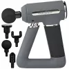 Nedis Sports Massage Gun, 6-Speed with 4 Attachments, Brushless Motor for Muscle Recovery & Relaxation, Triangular Handle, Rechargeable - Grau
