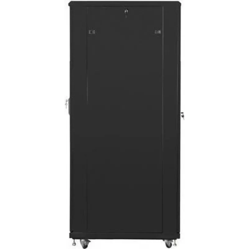 Lanberg FF01-8042-23B freistehender 19-Zoll-Serverschrank 42U 800x1000 mm, perforierte Gittertür, Flat Pack, schwarz