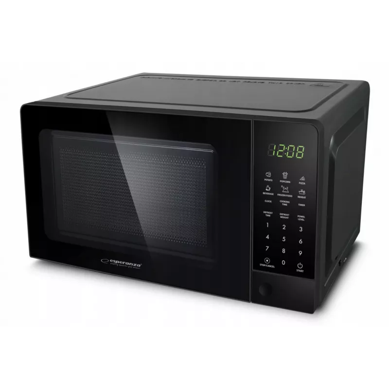 Esperanza EKO009 Horneado Solo-Mikrowelle, freistehend, 700 W, 20 l, 24,5 cm Drehteller, schwarz