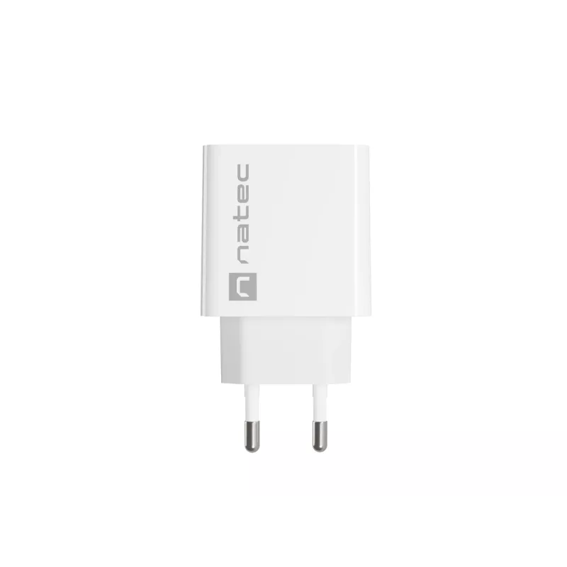 Netz-Schnellladegerät NATEC RIBERA 12V 20W USB-C PD 3.0 + USB-A Samsung AFC Weiß