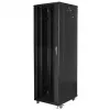 Lanberg FF01-6842-12BL 19-Zoll-Serverschrank freistehend 42U, 600x800 mm, Glastür, LCD, IP20, zerlegt geliefert, Schwarz