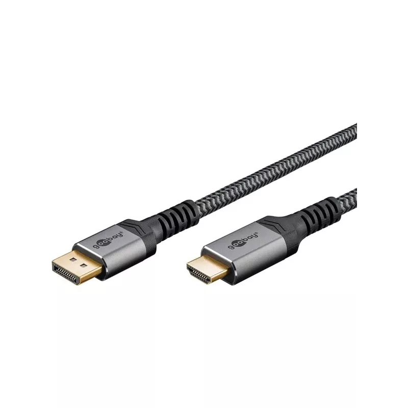 Goobay 65268 Video-Kabeladapter 1 m DisplayPort HDMI Grau (65268)