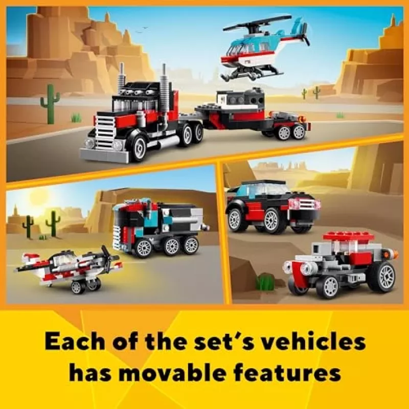 LEGO Creator 3-in-1 31146 Tieflader mit Hubschrauber