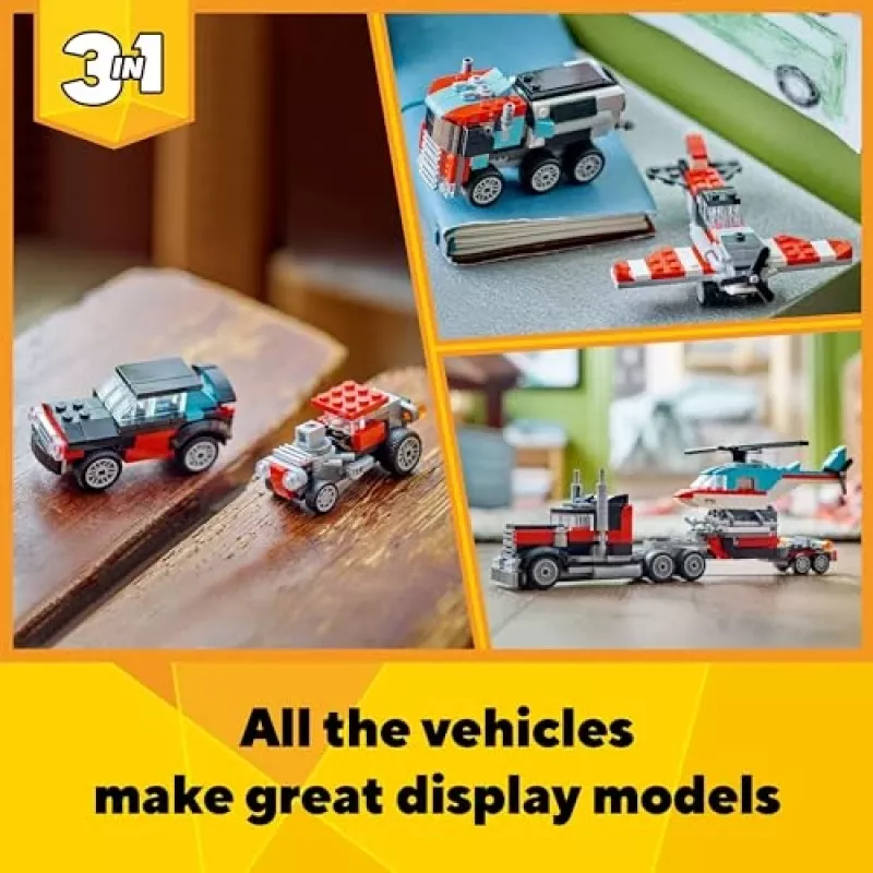 LEGO Creator 3-in-1 31146 Tieflader mit Hubschrauber