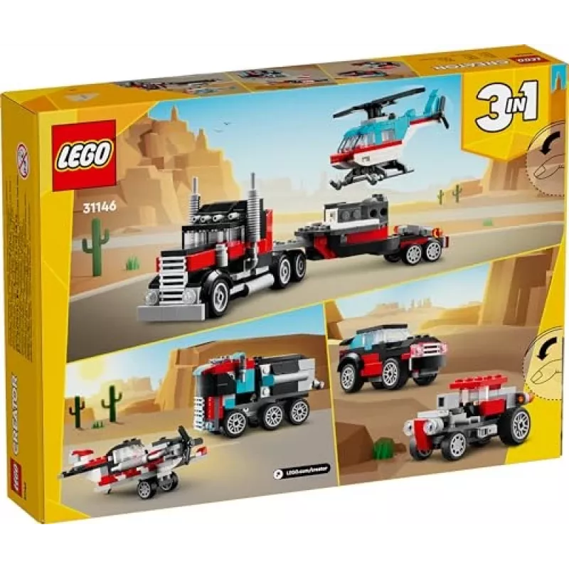 LEGO Creator 3-in-1 31146 Tieflader mit Hubschrauber