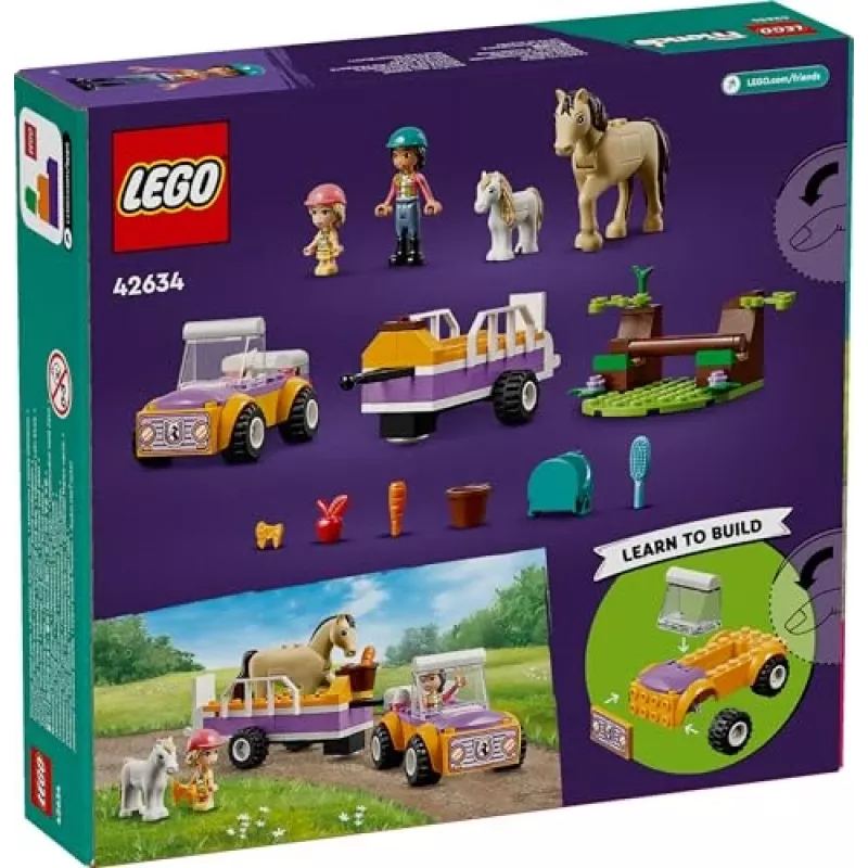 LEGO Friends Pferde- und Ponyanhänger-Tierspielzeug-Set 42634
