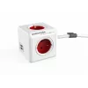 Allocacoc PowerCube Extended USB 1,5 m Steckdosenleiste, Rot