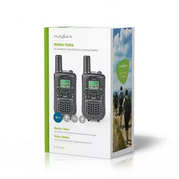 Nedis Walkie-Talkie-Set WLTK0500BK 5 km Reichweite 8 Kanäle PMR446