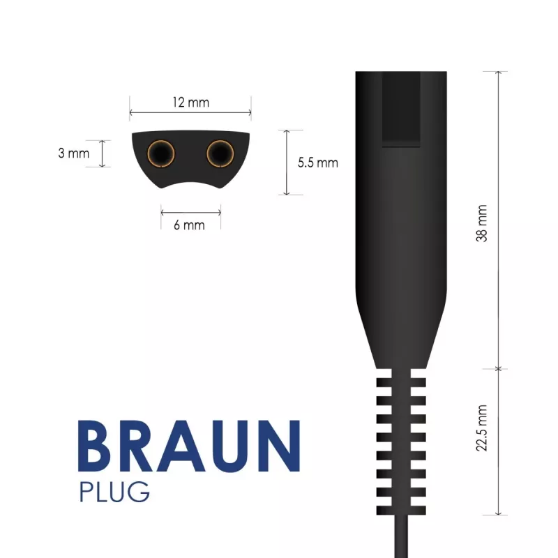 Akyga AK-PD-08 Netzteil für Braun Silk-épil 5 / 7 / 9 Epilierer, 12 V / 0,4 A, 4,8 W, 1,5 m