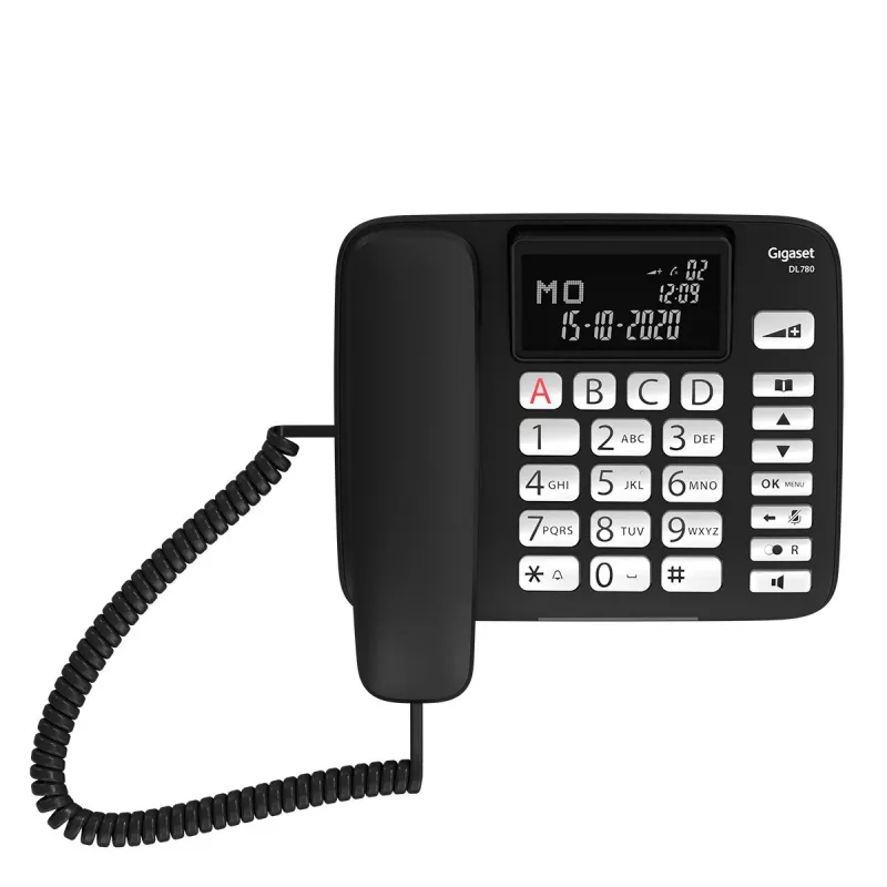 Gigaset DL780 Plus Schnurtelefon mit Anrufbeantworter, Schwarz