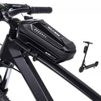WILDMAN XS5 Frame Bag Schwarz – Fahrrad-Oberrohr-Tasche für Smartphone