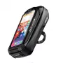 WILDMAN X3 Fahrradlenkertasche mit Handyhalter, Schwarz, Hartschale, wasserabweisend, bis 6,7 Zoll