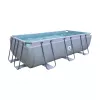 AVENLI Frame Pool 400x200x99 cm Rechteckiger Aufstellpool mit Filterpumpe, Leiter, Abdeckung und Bodenplane