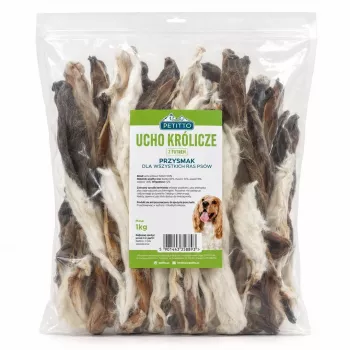 PTI PETITTO Kaninchenohr mit Fell Hundekauartikel - 1 kg