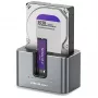 Qoltec 2in1 HDD SSD Docking Station SATA M.2 NVMe mit Klonfunktion, USB-C 3.2 Gen 2, 10Gbps, bis zu 28TB, Aluminium