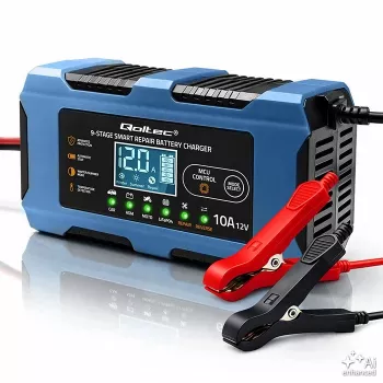 Qoltec 52668 Intelligentes Batterieladegerät 12V 10A mit Reparaturfunktion für AGM GEL LiFePO4