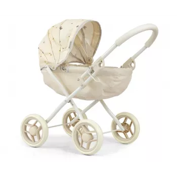 MILLY MALLY Puppenwagen Dori NATURE - Naturholz, klassisches skandinavisches Design, für Puppen bis 45 cm, ab 12 Monaten