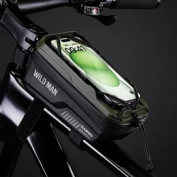 WILDMAN GX200 Fahrradrahmentasche mit Handyhalterung, Desert