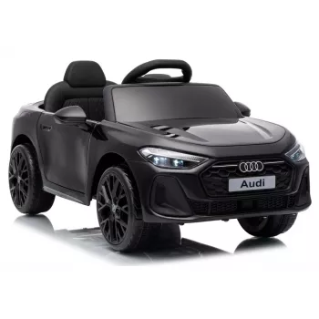 LEAN CARS Audi A5L HL788 Schwarz 12V batteriebetriebenes Kinderauto mit Fernbedienung für Eltern, LED-Leuchten, MP3, EVA-Schaumräder, Öko-Ledersitz, 30 kg max. Belastung, für Kinder von 3-8 Jahren