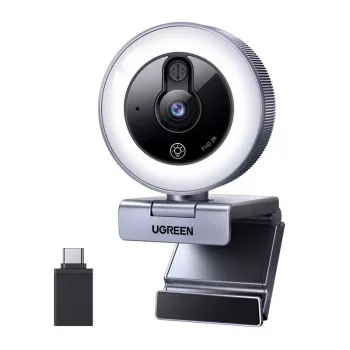 UGREEN CM910 Webcam, 2K, 30FPS, LED-Licht, integriertes Mikrofon