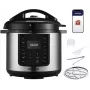 CONCEPT CK8001 Multikocher, 5L, 900W, 10 Programme, LED, antihaftbeschichteter Keramiktopf, Startzeitvorwahl, Warmhaltefunktion, Schwarz/Silber