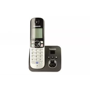 Panasonic KX-TG6821 DECT schnurloses Telefon mit Anrufbeantworter, Schwarz
